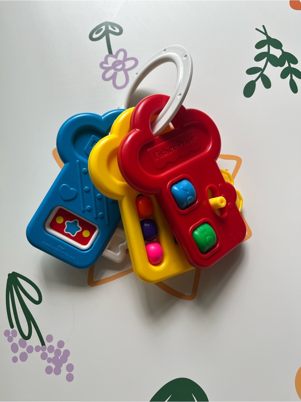 Vintage 1994 Fisher Price Activity Keys Baby Rattle Toy #1084 COMPLETE